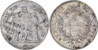 Frankreich 5 Francs Münze, Union et Force, Paris, S+, Silber -