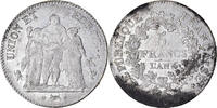 Frankreich 5 Francs Münze, Union et Force, Paris, SS, Silber, KM:639.1 -
