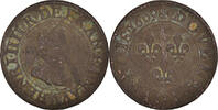 Frankreich Double Tournois Münze, Henri IV, Paris, S+, Kupfer, CGKL:222 -