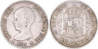 Spanien Peseta Münze, Alfonso XIII, Madrid, SS, Silber, KM:691 -