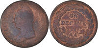 Frankreich Decime Münze, Dupré, Metz, S, Bronze, KM:644.2 -