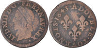 Frankreich Double Tournois Münze, Louis XIII, Double tournois de Warin, tête à gauche -