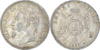 Frankreich 5 Francs Münze, Napoleon III, Paris, SS, Silber, KM:799.1 -