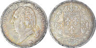 Frankreich 5 Francs Münze, Louis XVIII, Lille, SS, Silber, KM:711.13 -