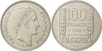 Algeria 100 Francs Münze, Paris, VZ+, Copper-nickel, KM:E3, Lecompte:54 -