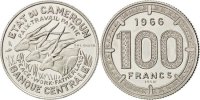 Kamerun 100 Francs Münze, Paris, UNZ, Nickel, KM:E11 -