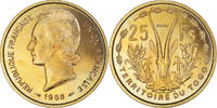 Togo 25 Francs Münze, Paris, ESSAI, STGL, Bronze-Aluminium, KM:E8 -
