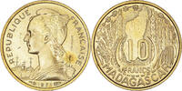 Madagascar 10 Francs Münze, Paris, ESSAI, STGL, Aluminum-Bronze, KM:E4 -