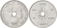 Lao 10 Cents Münze, Sisavang Vong, VZ, Aluminium, KM:E1, Lecompte:2 -