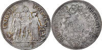 Frankreich 5 Francs Münze, Union et Force, Paris, S+, Silber -