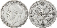 Großbritannien Florin, Two Shillings Münze, George V, S+, Silber -