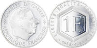 Frankreich Franc Münze, Charles de Gaulle, Proof, UNZ+, Silber, KM:978 -