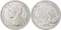 Komoren 2 Francs Münze, Comoros, Paris, VZ+, Aluminium, KM:E2, Lecompte:34 -