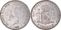 Spanien 5 Pesetas Münze, Alfonso XIII, Madrid, VZ, Silber, KM:700 -
