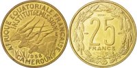 Kamerun 25 Francs Münze, Paris, VZ, Aluminum-Bronze, KM:E9, Lecompte:30 -