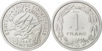 Äquatorial Afrikanische Staaten Franc Münze, Paris, UNZ, Aluminium -