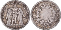 Frankreich 5 Francs Münze, Hercule, Strasbourg, S, Silber, KM:756.2 -