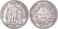 Frankreich 5 Francs 1849 BB Münze, Hercule, Strasbourg, S, Silber, KM:756.2