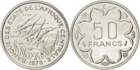 Zentralafrikanische Staaten 50 Francs Münze, Paris, UNZ, Nickel, KM:E8 -
