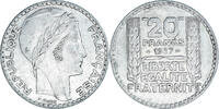 Frankreich 20 Francs Münze, Turin, Paris, SS, Silber, KM:879 -