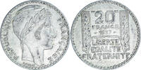 Frankreich 20 Francs Münze, Turin, Paris, SS, Silber, KM:879 -