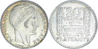 Frankreich 20 Francs Münze, Turin, Paris, VZ, Silber, KM:879 -