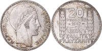 Frankreich 20 Francs Münze, Turin, Paris, SS+, Silber, KM:879 -