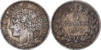 Frankreich 5 Francs Münze, Cérès, Bordeaux, SS, Silber, KM:818.2 -