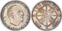 Spanien 100 Pesetas Münze, Caudillo and regent, Madrid, VZ, Silber -