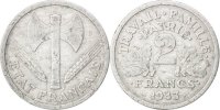Frankreich 2 Francs Münze, Bazor, Beaumont le Roger, SGE+, Aluminium -