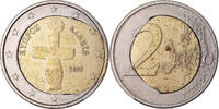Zypern 2 Euro error misaligned core, SS+, Bi-Metallic, KM:85 -
