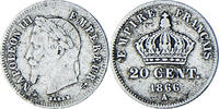 Frankreich 20 Centimes Münze, Napoleon III, Paris, S, Silber, KM:805.1 -