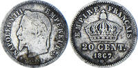 Frankreich 20 Centimes Münze, Napoleon III, Strasbourg, S, Silber -