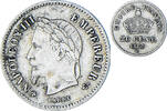 Frankreich 20 Centimes Münze, Napoleon III, Strasbourg, S+, Silber -