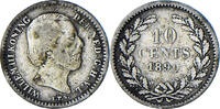 Niederlande 10 Cents Münze, S, Silber, KM:80 -