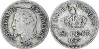 Frankreich 20 Centimes Münze, Napoleon III, Strasbourg, SGE+, Silber -