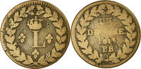 Frankreich Decime Münze, Louis XVIII, Strasbourg, S, Bronze, KM:701 -
