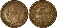 Monaco Decime Münze, Honore V, SS, Kupfer, KM:97.1, Gadoury:105 -