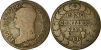 Frankreich 5 Centimes Münze, Dupré, Strasbourg, SGE+, Bronze -