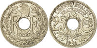 Frankreich 25 Centimes Münze, Lindauer, SS+, Nickel, KM:867 -