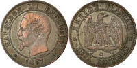 Frankreich 2 Centimes Münze, Napoleon III, Napoléon III, Bordeaux, SS -