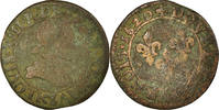 Frankreich Double Tournois Münze, Louis XIII, Double tournois, buste juvénile, Double -