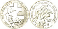 Frankreich 100 Francs Münze, Jean Moulin, BE, STGL, Silber, KM:1023 -