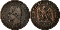 Frankreich 10 Centimes Münze, Napoleon III, Napoléon III, Rouen, S+ -