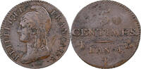 Frankreich 5 Centimes Dupré, Limoges, Kupfer, S, Gadoury:124, KM:635 -