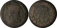 Frankreich 5 Centimes Münze, Dupré, Paris, S, Bronze, KM:640.1 -