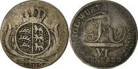 Deutsch Staaten 6 Kreuzer Münze, WURTTEMBERG, Friedrich I, S, Silber -