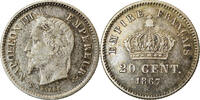 Frankreich 20 Centimes Münze, Napoleon III, Napoléon III, Strasbourg -