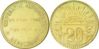 Frankreich 20 Centimes Münze, SS, Messing, Elie:10.2 -