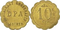 Frankreich 10 Centimes Münze, SS+, Messing, Elie:25.3 -